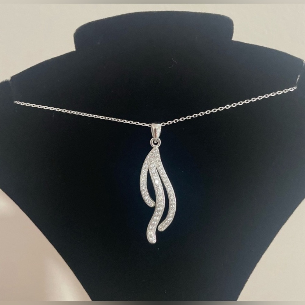 Luxury Sterling Silver 925 CZ Zirconia Necklace